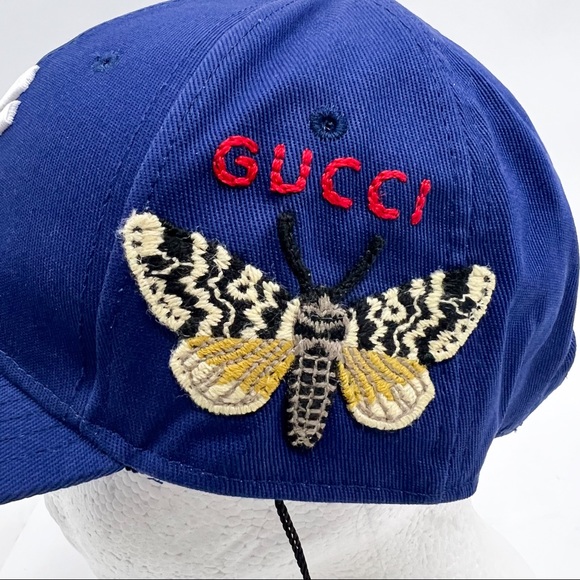 Gucci NY Butterflies Embroidery New York Yankees Cap - Picture 4 of 11